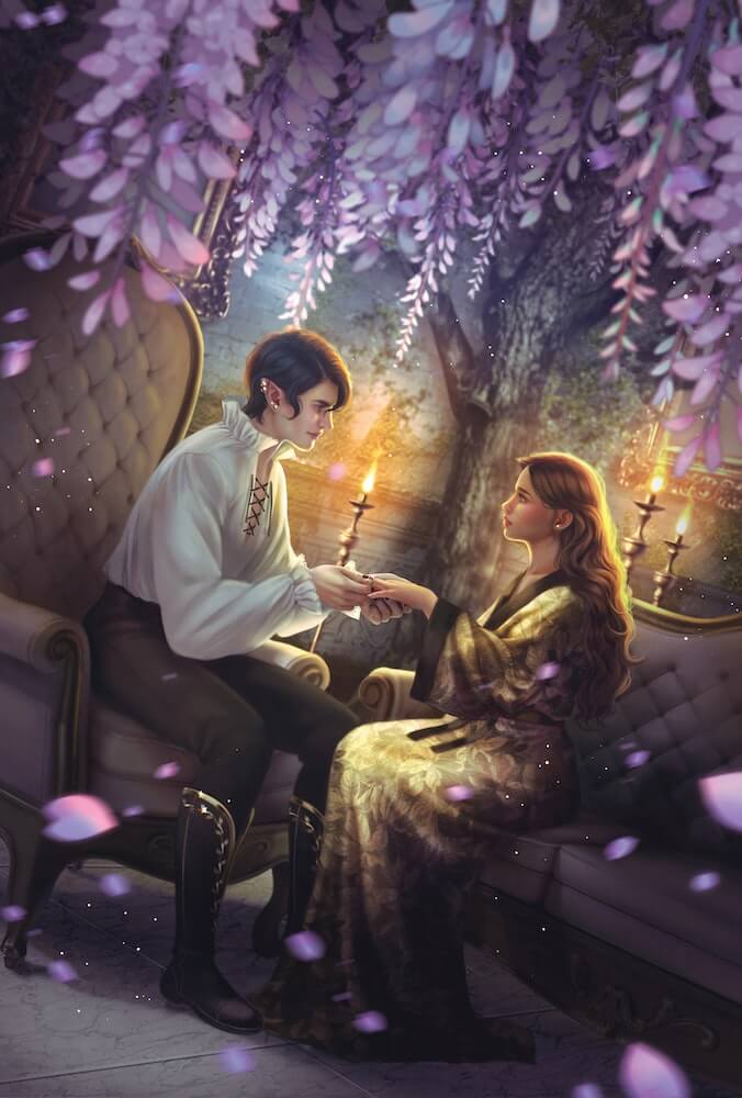 Tip-in art created by @loweana.art for The Wicked King from FOTA box set sold by LitJoy Crate