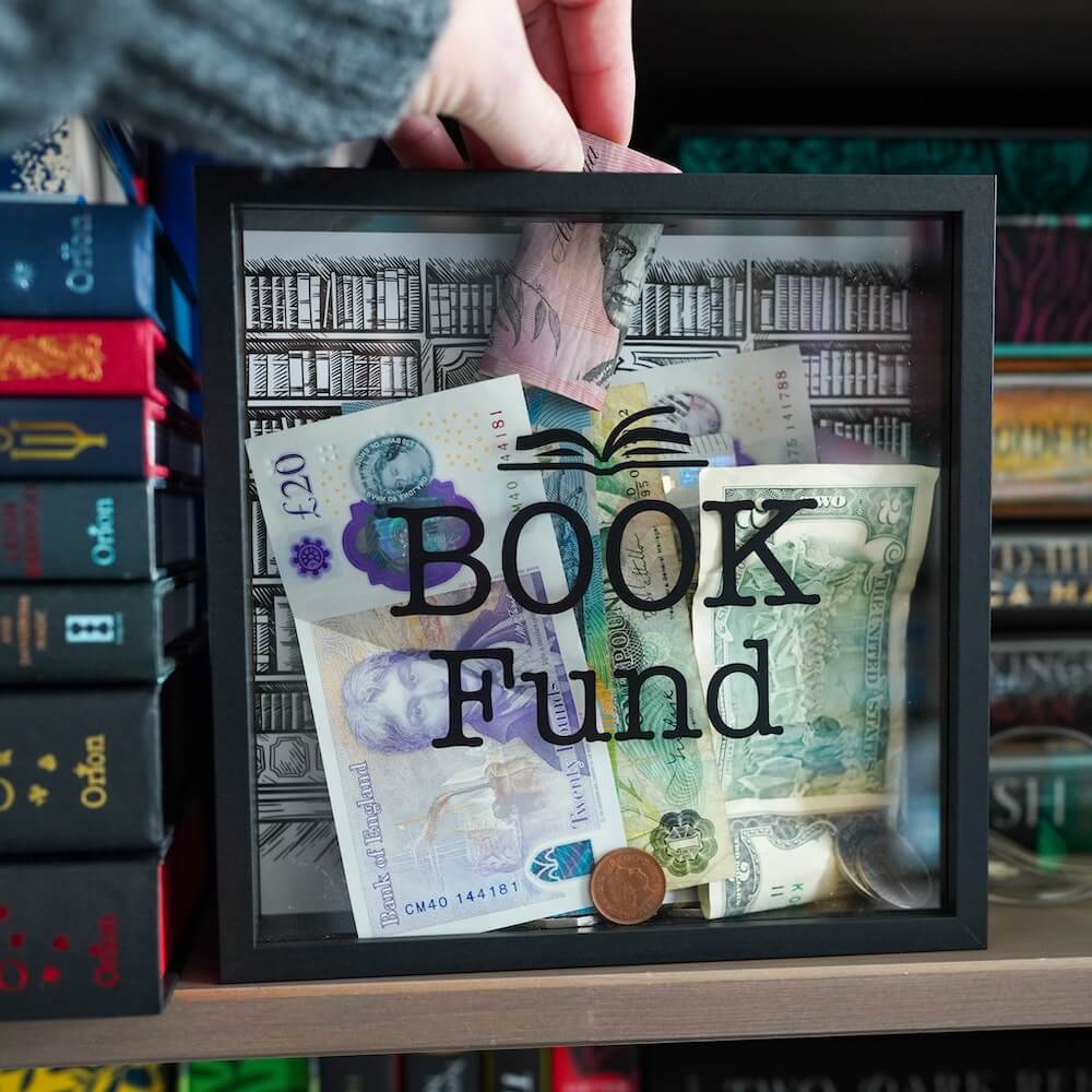 Book Fund shadow box with slot to put things in sold by LitJoy
