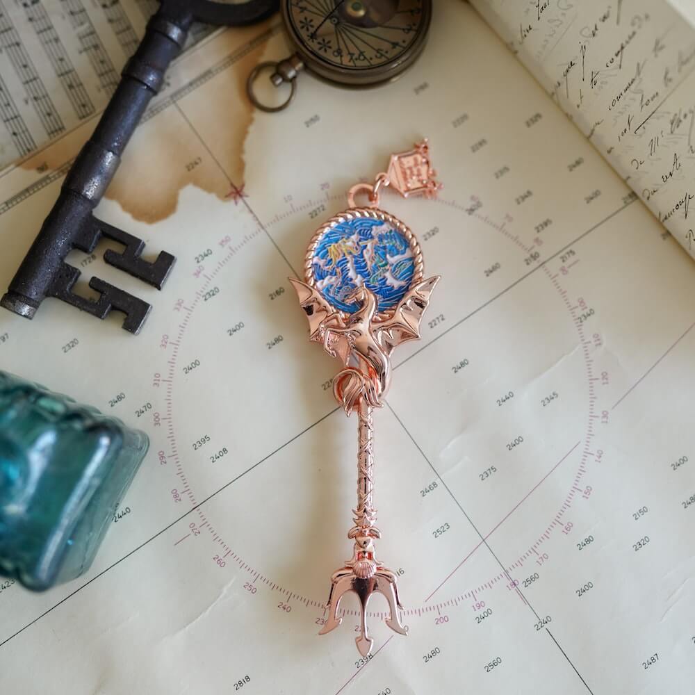 Poseidon Key - copper plated key with trident teeth