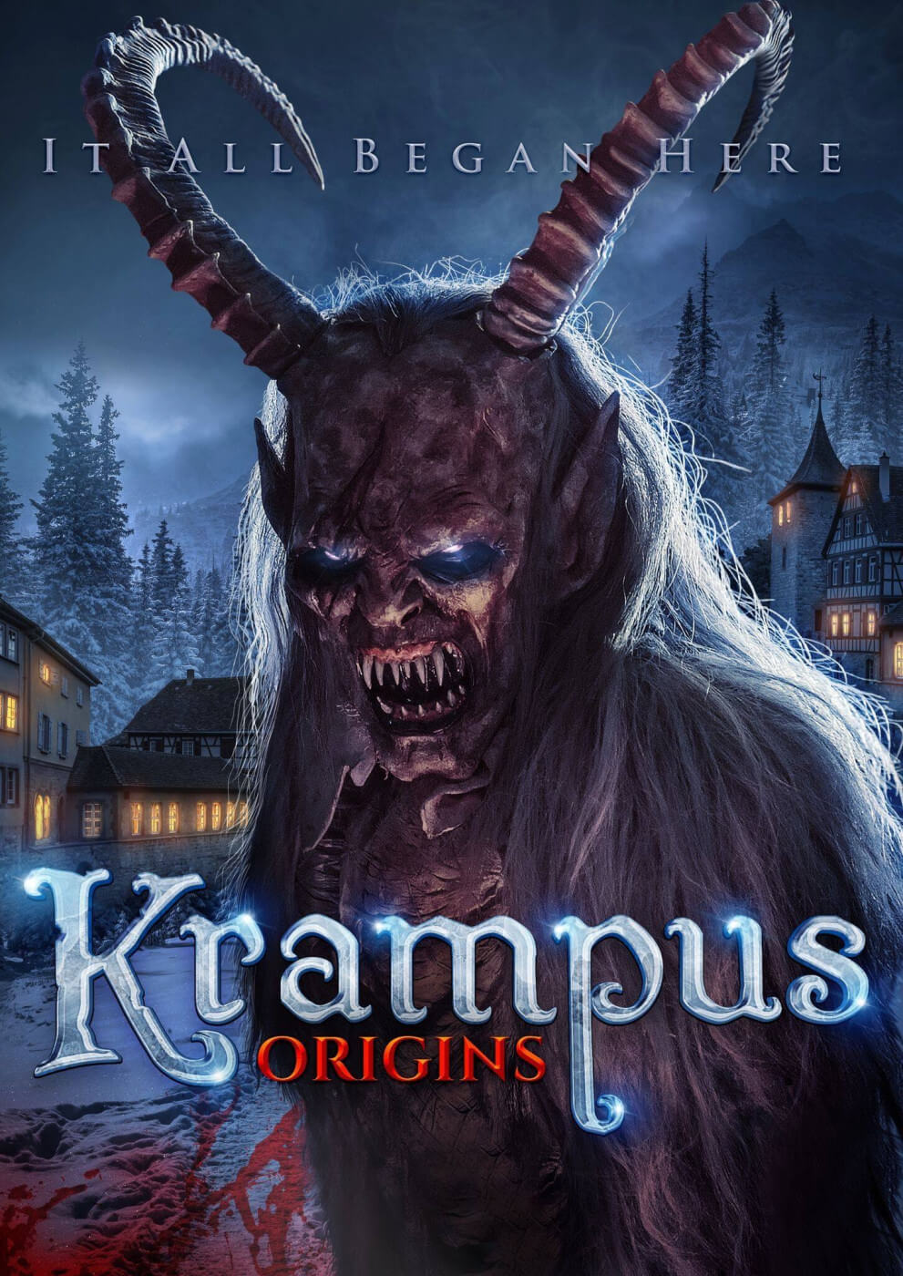 Krampus movie poster with Krampus front and center