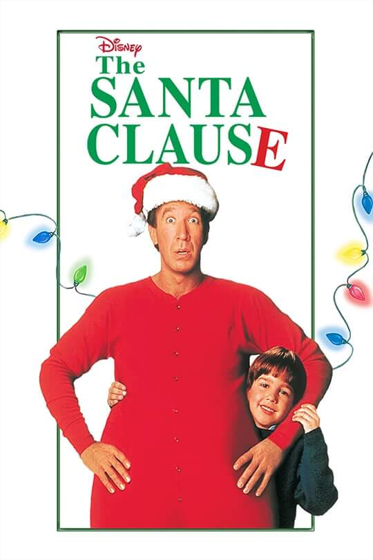 The Santa Clause movie poster with Tim Allen as Santa and Charlie Calvin