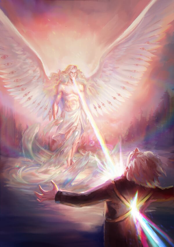 The Mortal Instruments fan art - Angel Raziel shooting Valentine through the chest