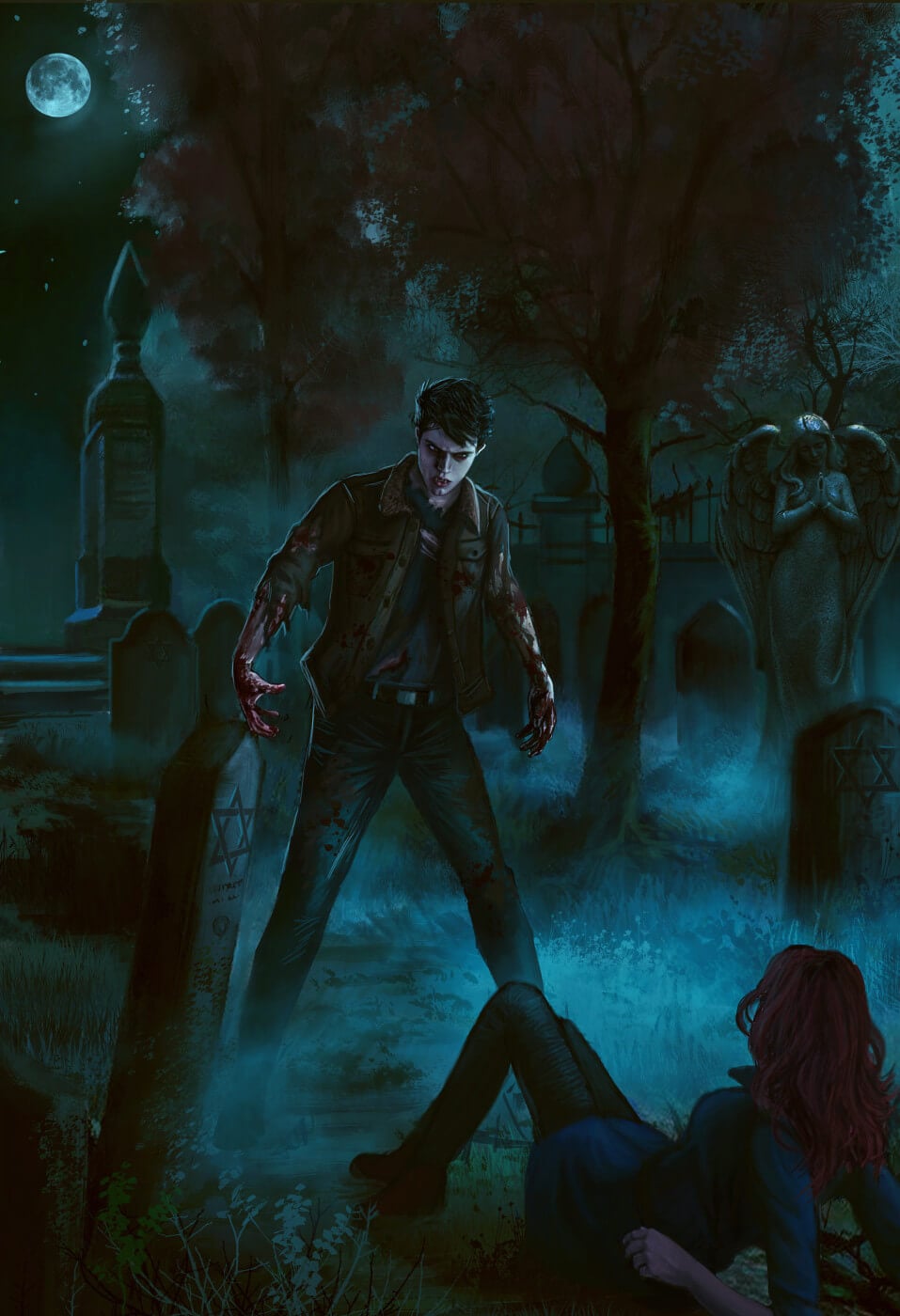 Simon moments after clawing himself from the grave as a blood-crazed vampire - The Mortal Instruments fan art