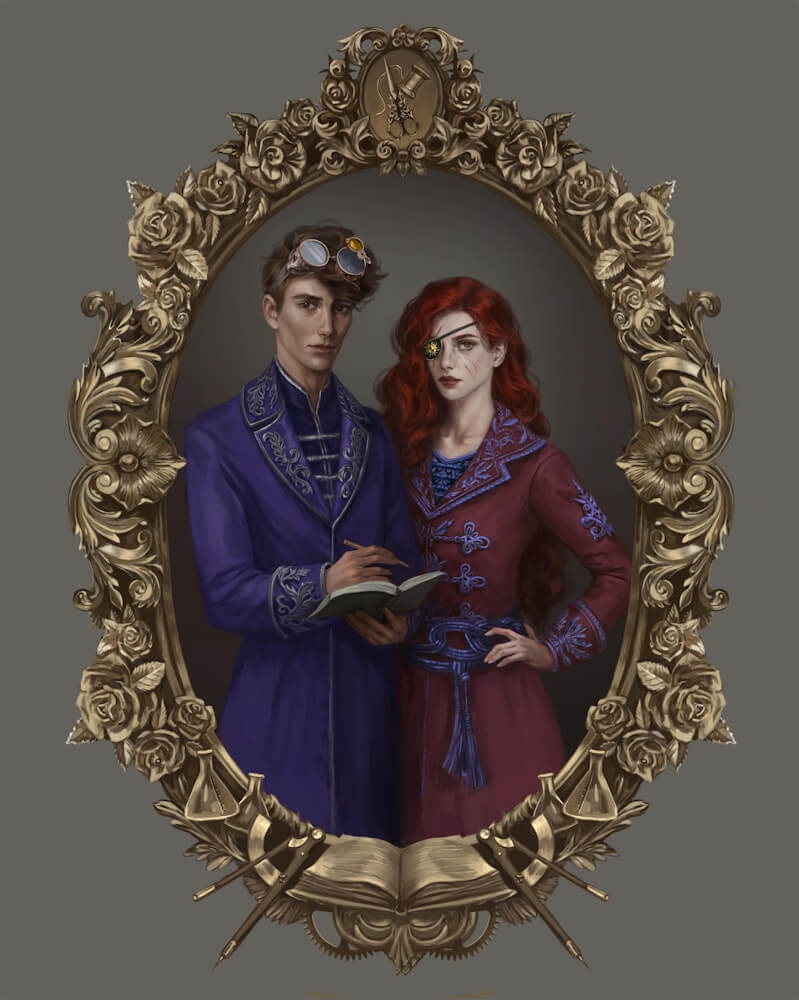 Couple character endpapers