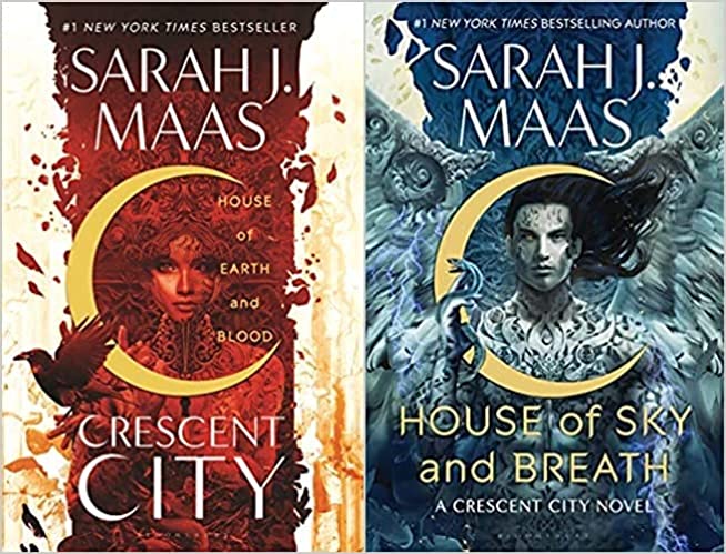 House of Earth and Blood and House of Sky and Breath by Sarah J. Maas book covers 