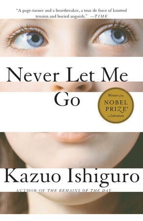 Never Let Me Go by Kazuo Ishiguro book cover best dark academia Romance books