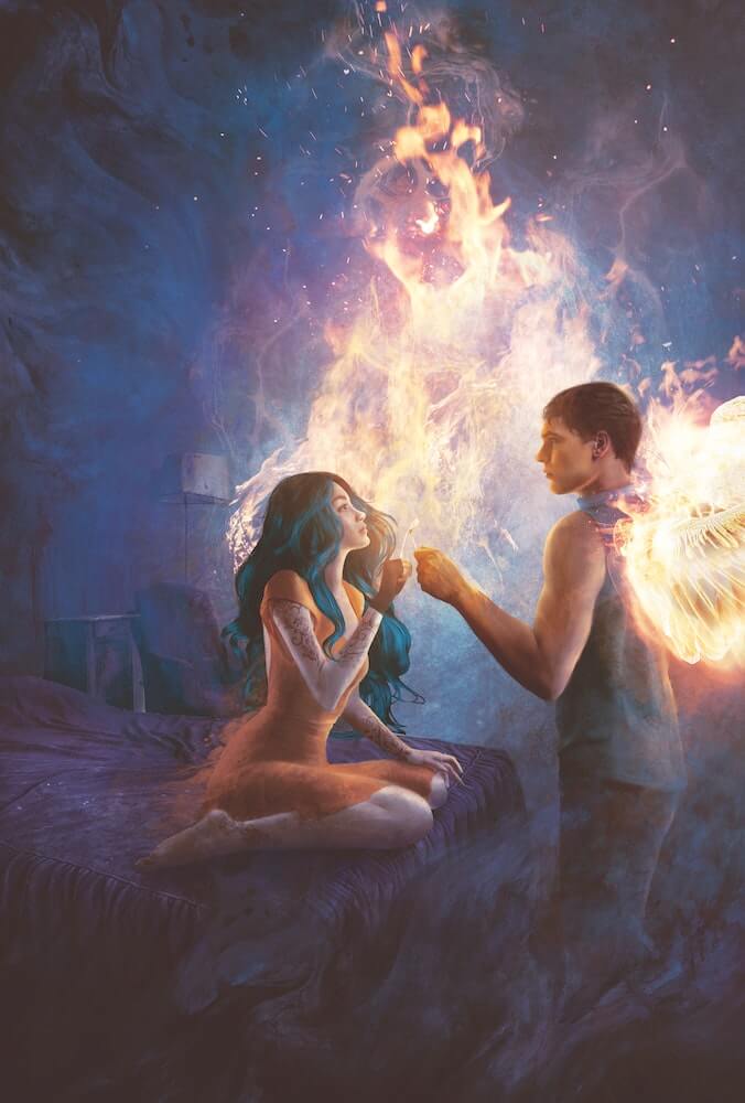 Karou and Akiva break the wishbone to life.