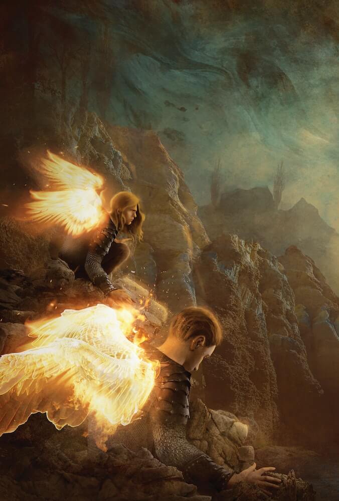 Tip-in DOSAB fan art of Akiva and Hazael pretending not to see the chimera
