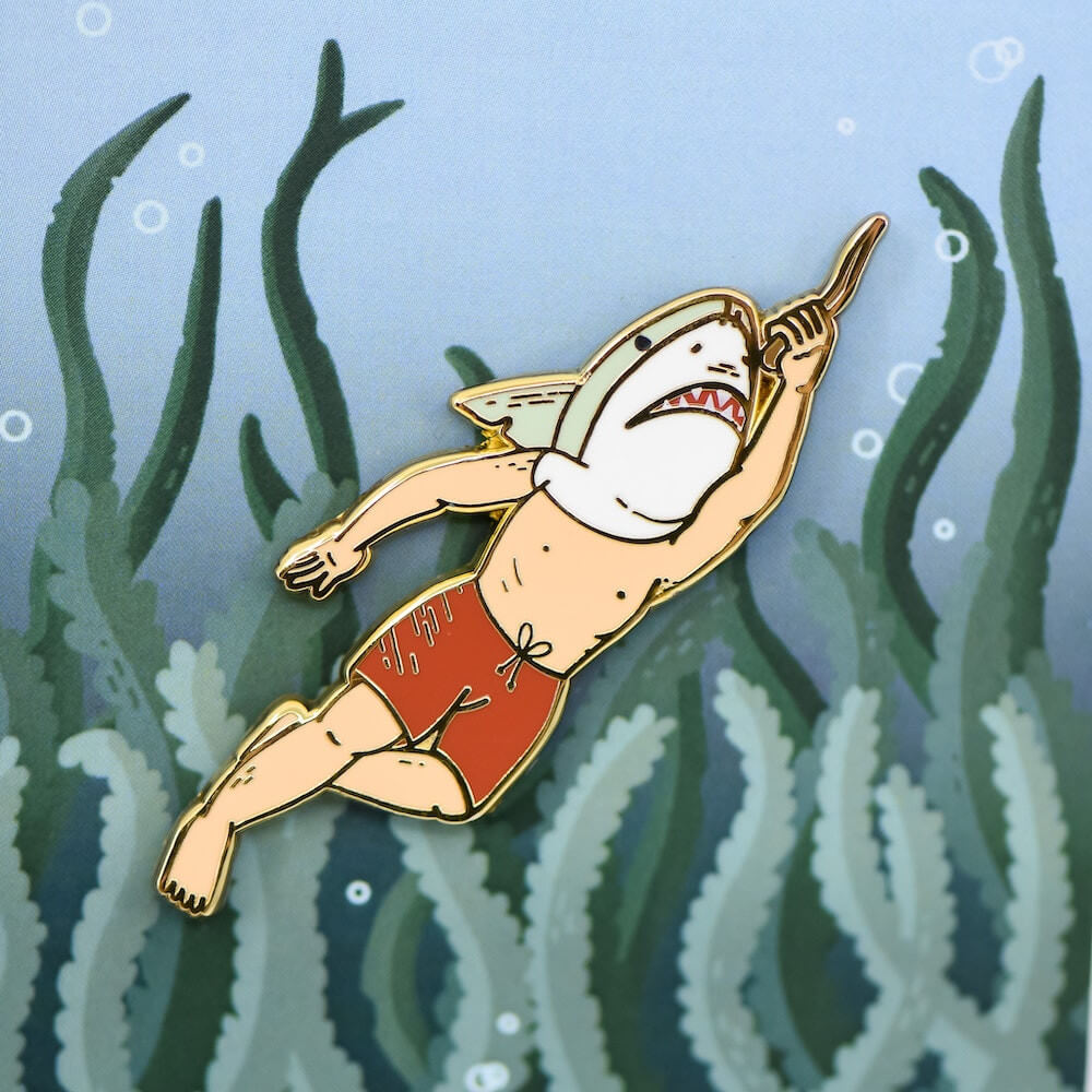 Bulgarian Shark Critter Collection enamel pins sold by LitJoy