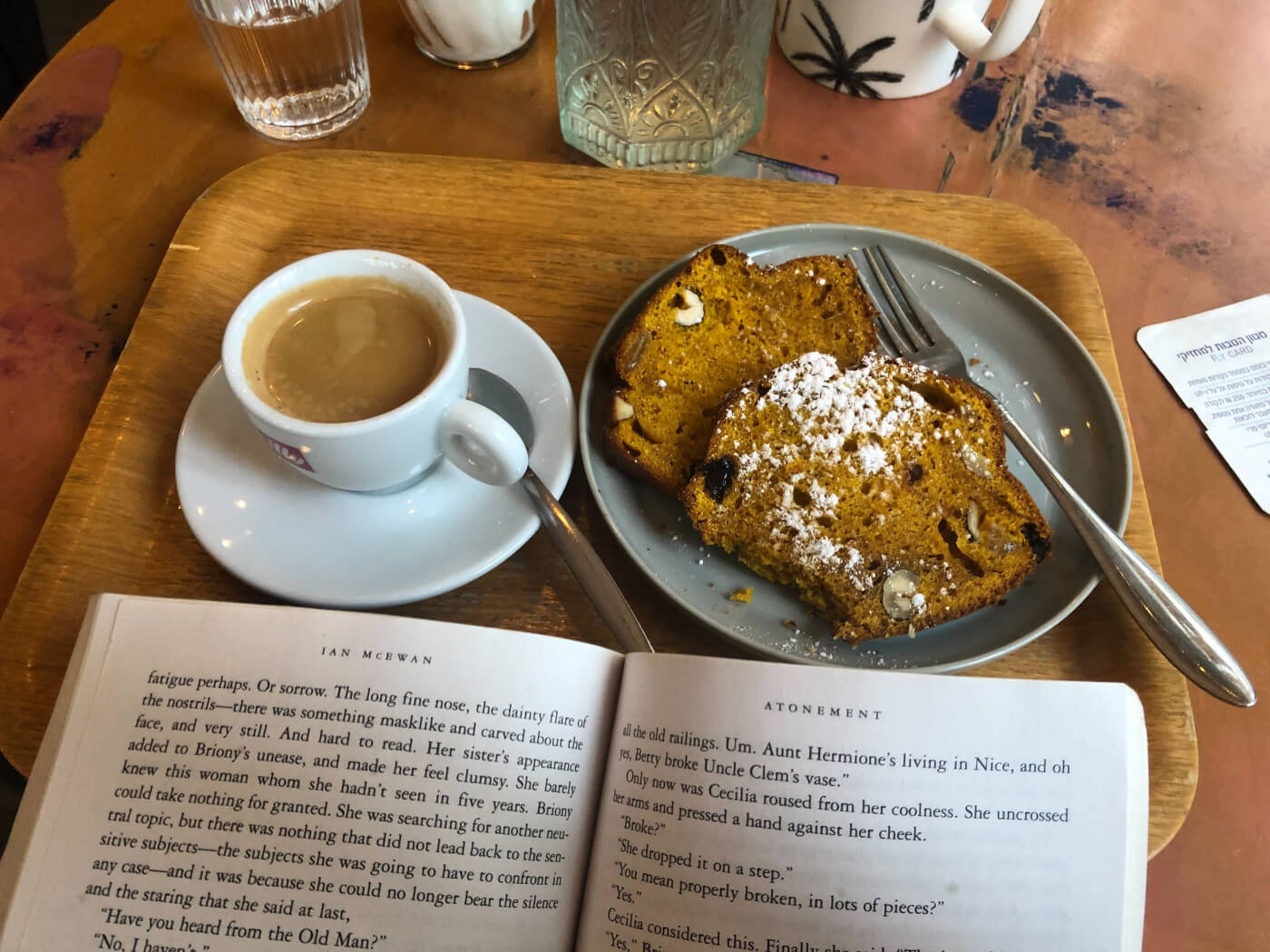 Reading at a Cafe in Paris by Ruthie Stepakoff