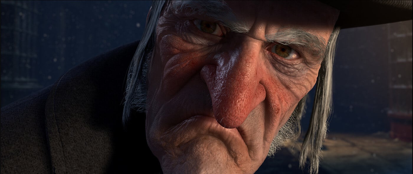 Jim Carrey as Scrooge in A Christmas Carol