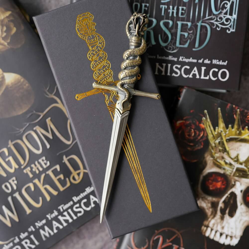 LitJoy x Kerri Maniscalco Kindom of the Wicked Wrath Replica Letter Opener shaped like dagger with snake wrapping handle