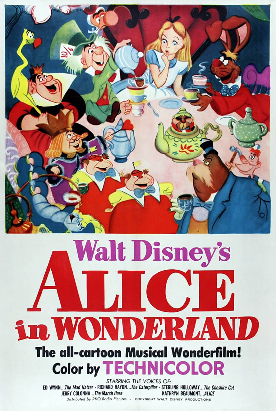 Disney's 1951 Alice in Wonderland movie poster