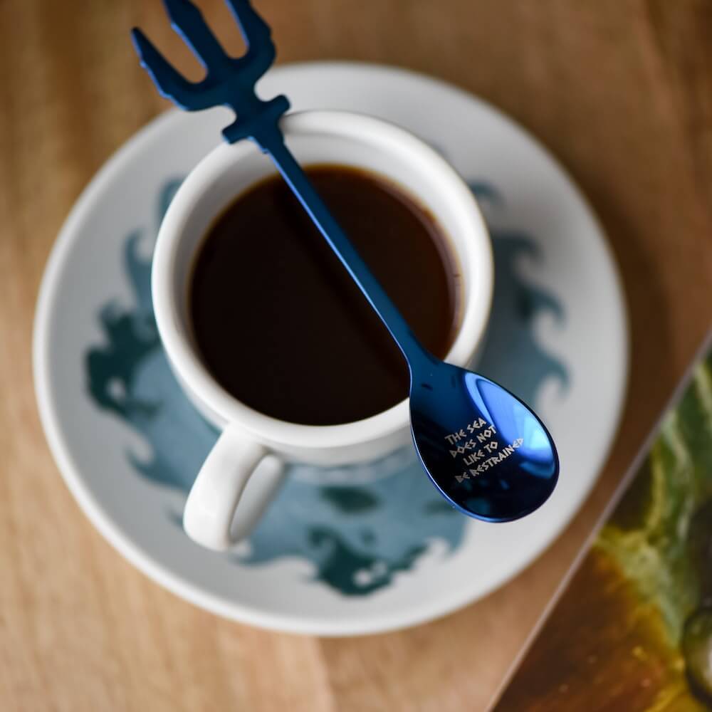 Demigod teaspoon with trident handle