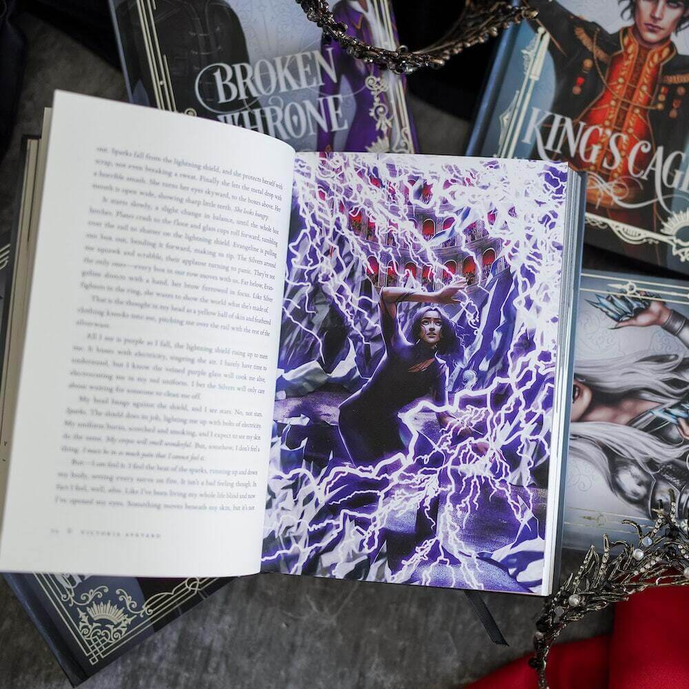 Red Queen fan art tip-in for The Red Queen Special Edition Box Set sold by LitJoy Crate
