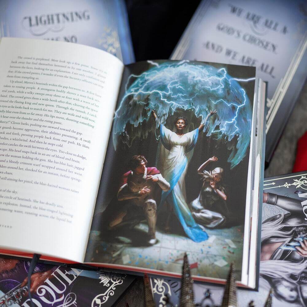 Red Queen fan art tip-in for The Red Queen Special Edition Box Set sold by LitJoy Crate