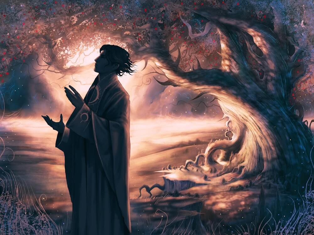 Grishaverse fanart depicting The Darkling and the Great Thorn Wood Tree