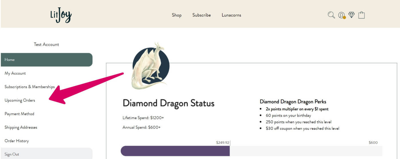 Step 2 Select Upcoming Orders