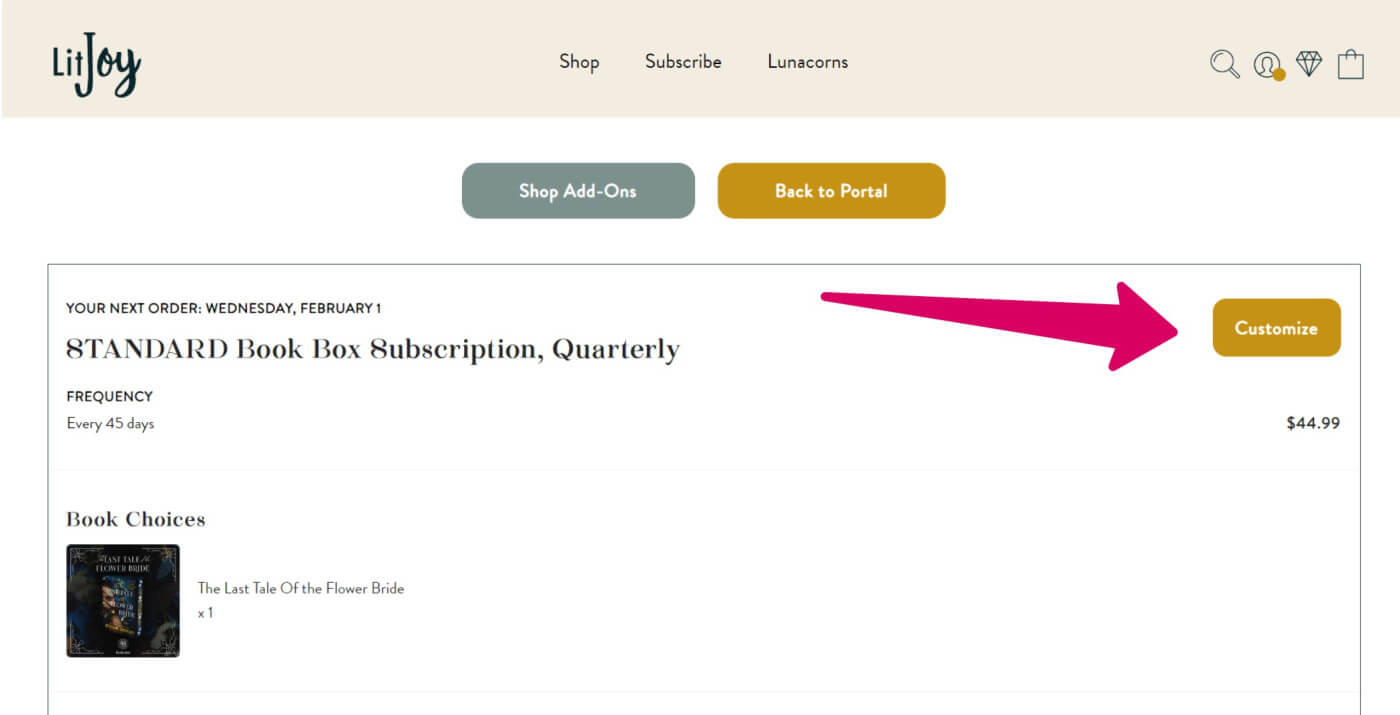 Step 5 Click Customize on the box customizer page