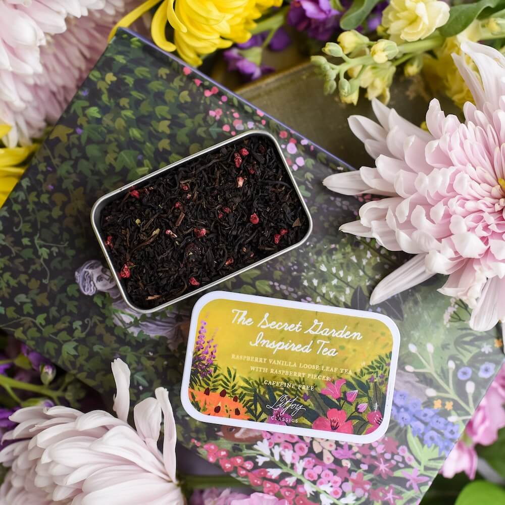 Secret Garden Blend Tea Tin with loose leaf tea