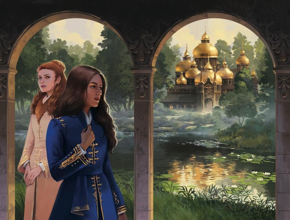 Little Palace scene endpapers