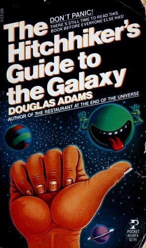The Hitchhiker's Guide to the Galaxy by Douglas Adams book cover