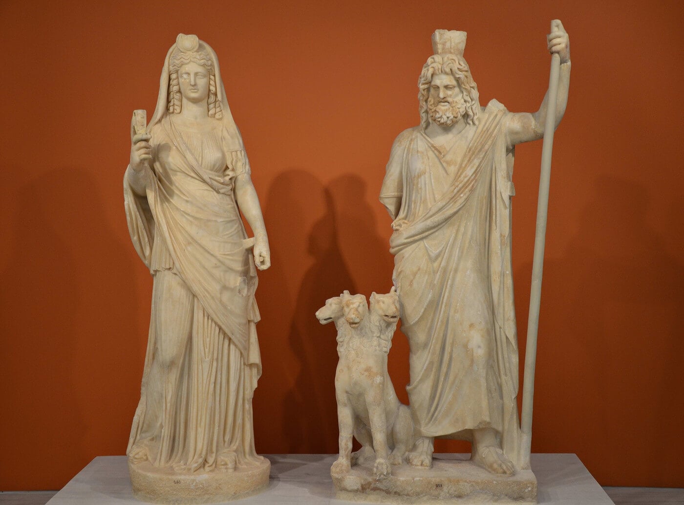Statue of Hades and Persephone with Cerberus