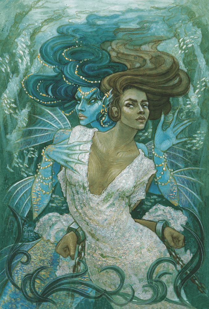 Tip-in art created by @bohemianweasel for The Wicked King from FOTA box set sold by LitJoy Crate