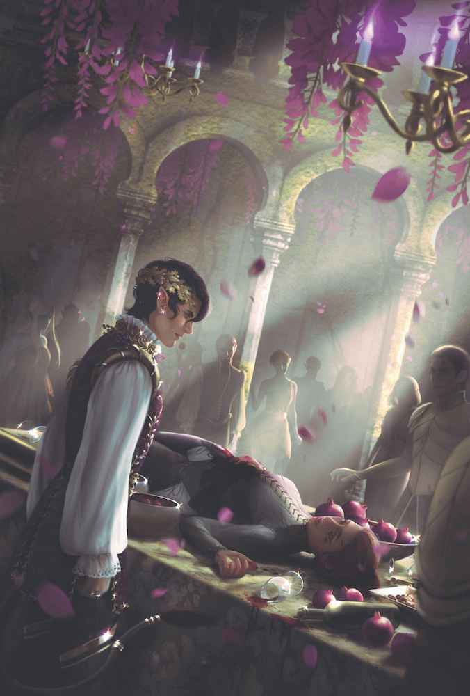 Tip-in art created by @loweana.art in The Queen of Nothing from FOTA box set sold by LitJoy Crate