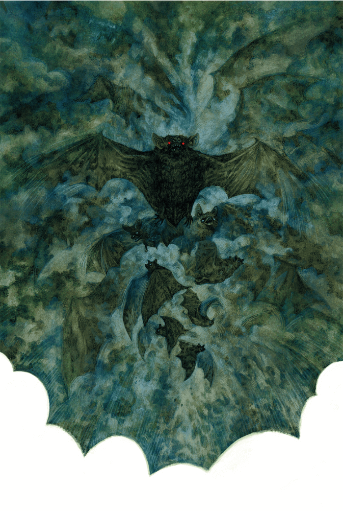 bats flying in the night sky