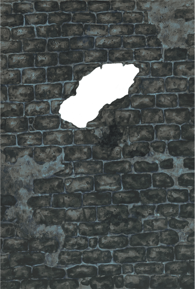 Edgar Allan Poe Quotes - Cask of Amantillado brick wall with hole
