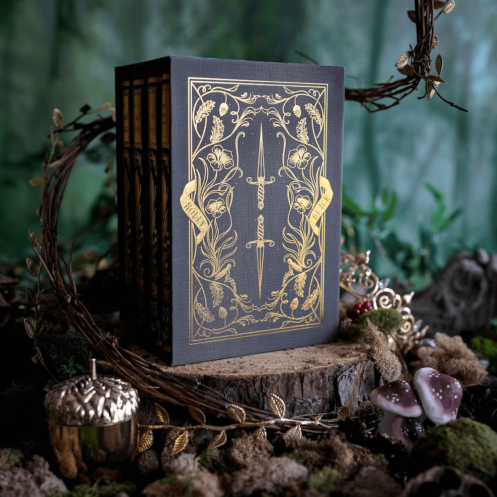 Black wibilan slipcase with gold-stamped foiling for LitJoy's FOTA Special Edition Box Set