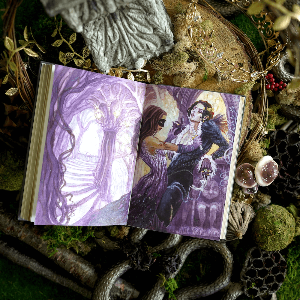 Tipin art of Jude and Cardan in The Cruel Prince from FOTA special edition box set by LitJoy Crate