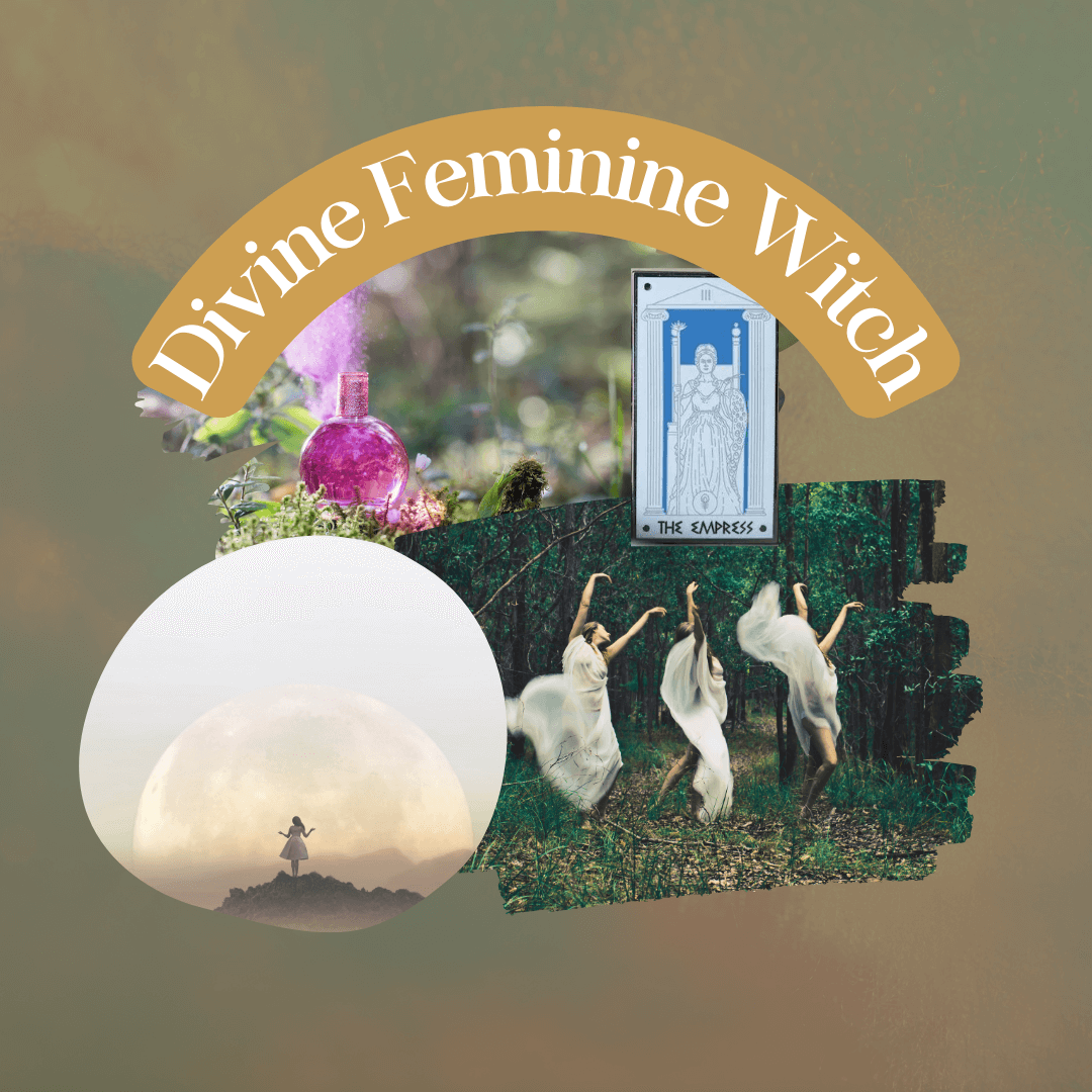 Divine Feminine Witch images: 3 women dancing in nature, Hera the Empress Mythology Tarot Enamel Pin sold by LitJoy Crate
