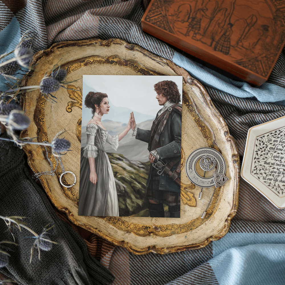 Jamie and Claire art print sold by LitJoy crate