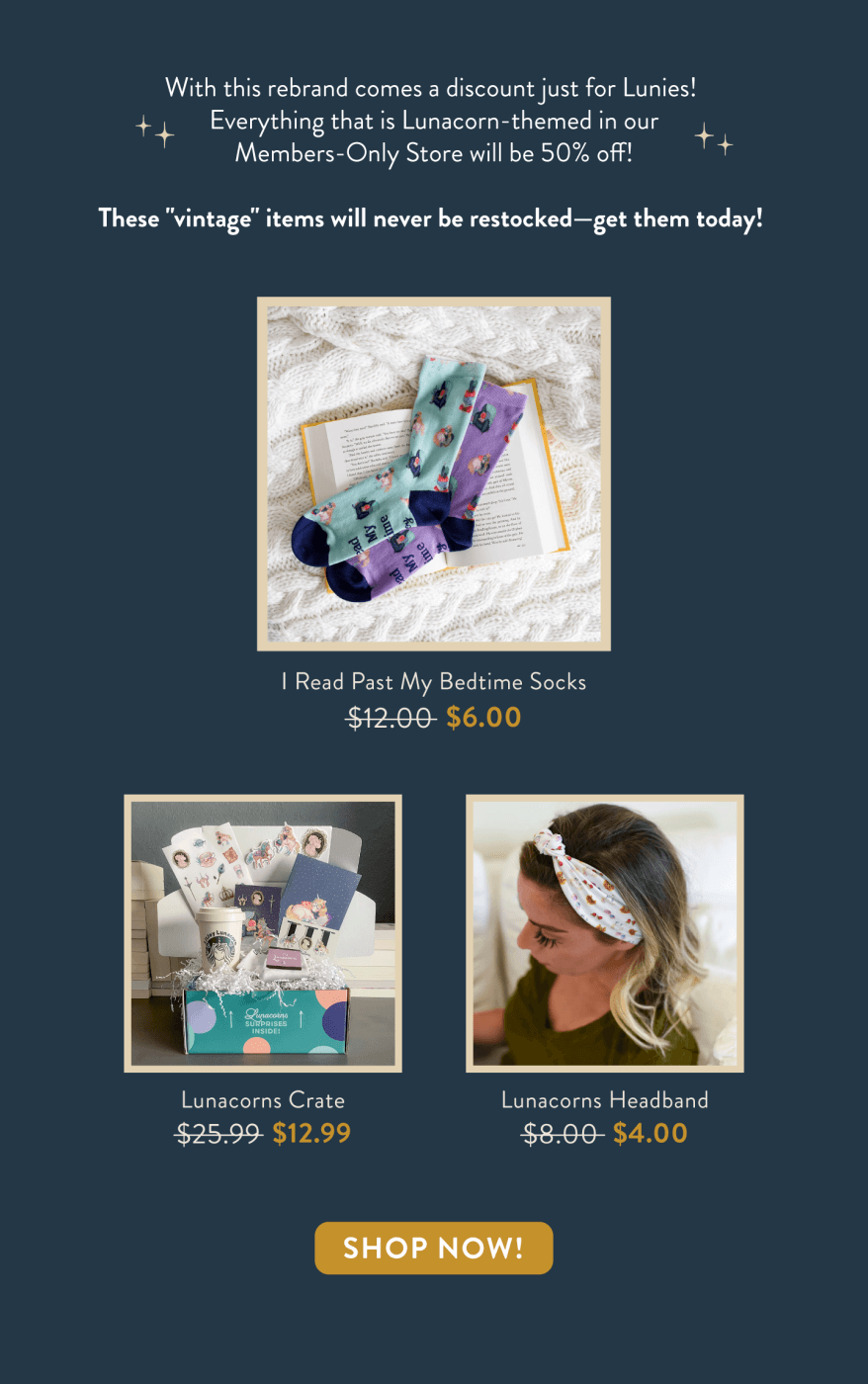 Lunacorns' Vintage items are discounted