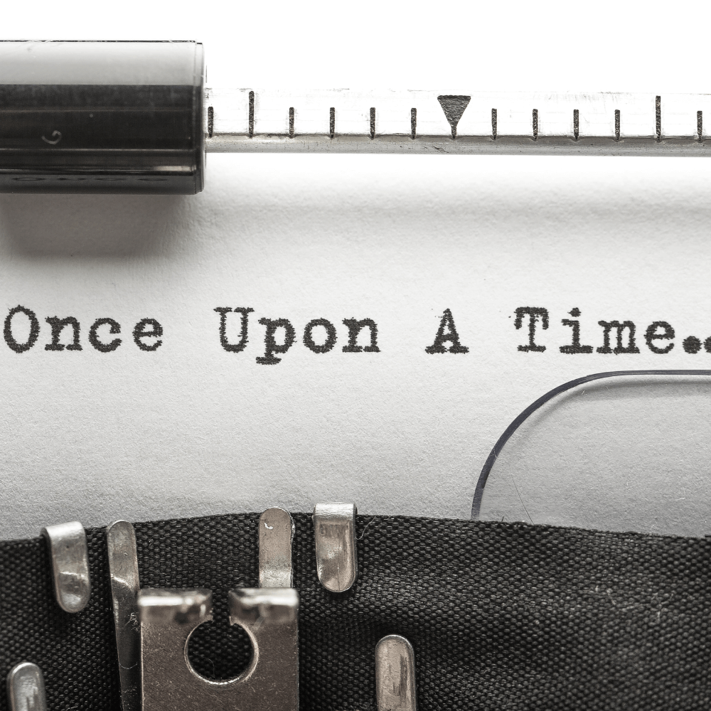 once upon a time written out on a typewriter