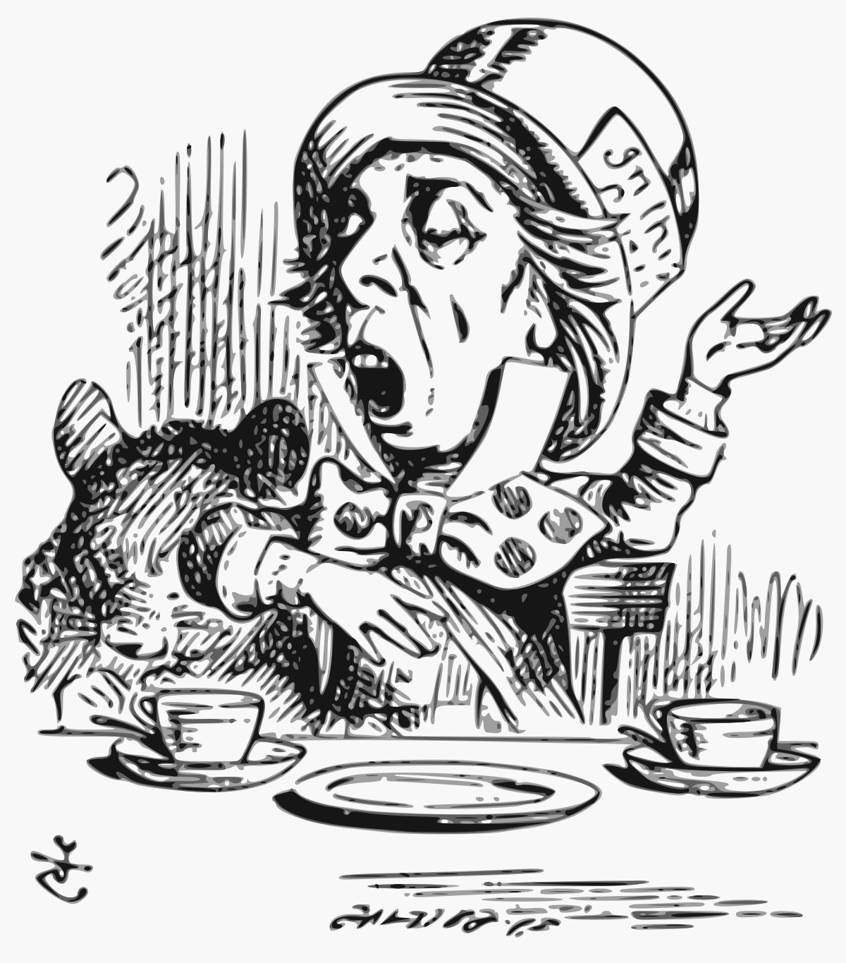 Illustration of the Mad Hatter from Alice's Adventures in Wonderland