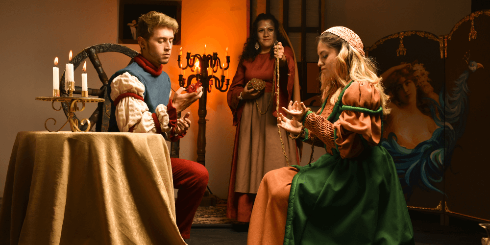 Shakespeare actors performing a play
