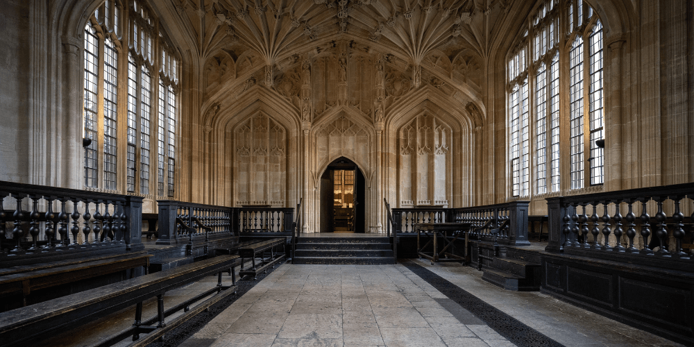 University meeting space with old gothic architecture