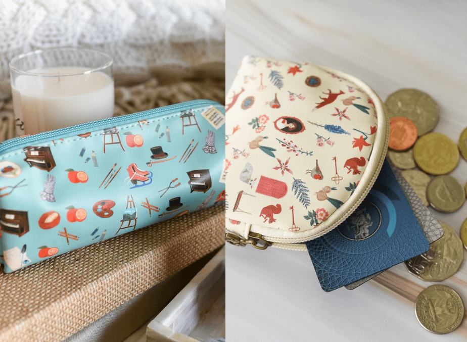 Little Women Pencil Pouch and Secret Garden coin purse sold by LitJoy